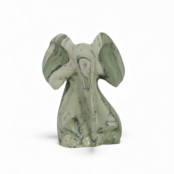 Hand Carve Butter Jade Stone Elephant Sculpture from South Africa 4.7" - Picture 8 of 10